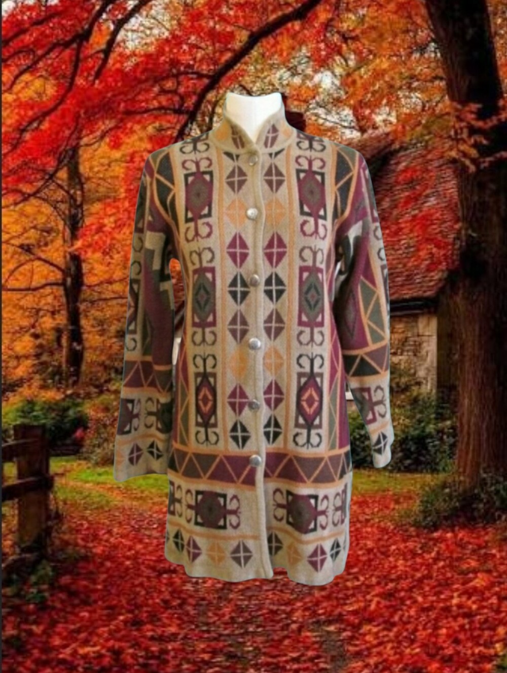 90s Long Bohemian Sweater